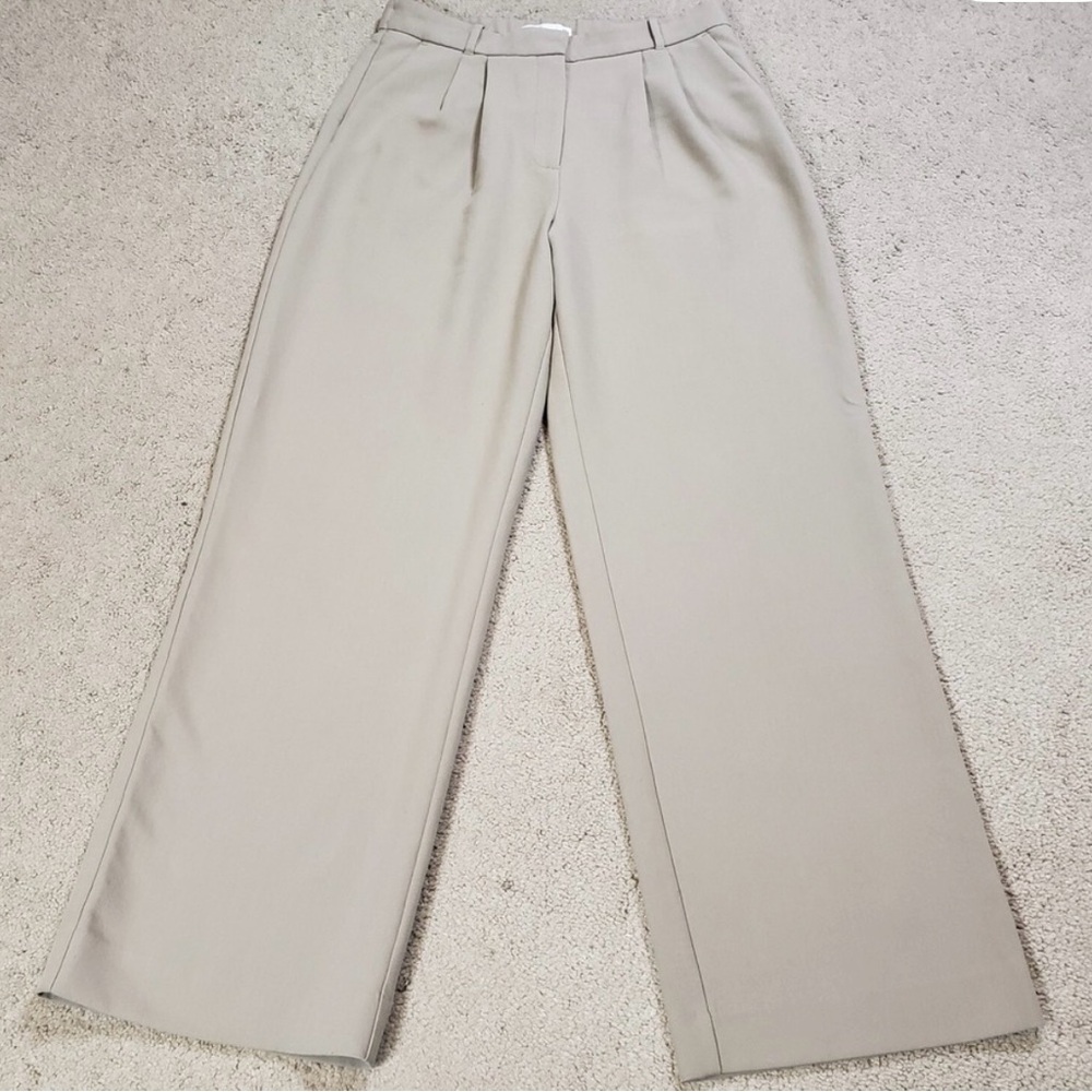 Abercrombie & Fitch Womens Wide Leg Pants 14L Taupe High Rise Office Neutral